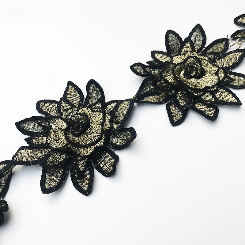 15 метров 9 см Цветочная кружевная ткань стежка аппликация декоративная лента