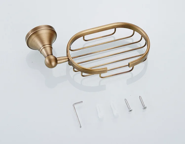 Бесплатная доставка Античная бронзовая отделка латунная корзина для мыла