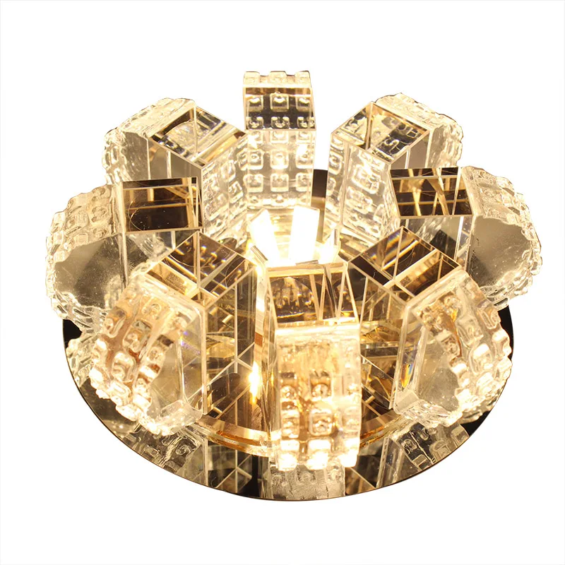 $21.34 Modern LED Crystal Ceiling Light 5W/3W Indoor Aisle Lamp Corridor Lights Crystal LED Lighting For Living Room AC110-260V