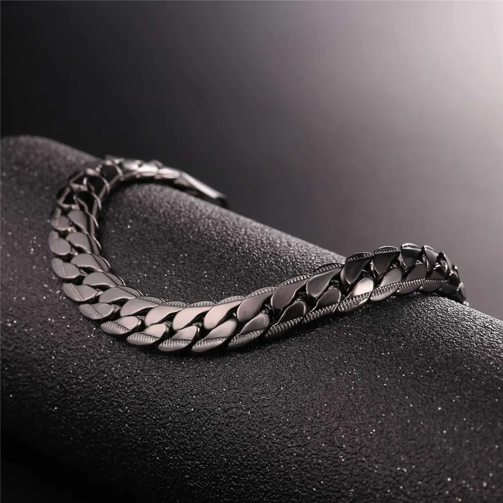 Мужской Байкерский браслет ювелирные изделия черная цепочка для рук подарок