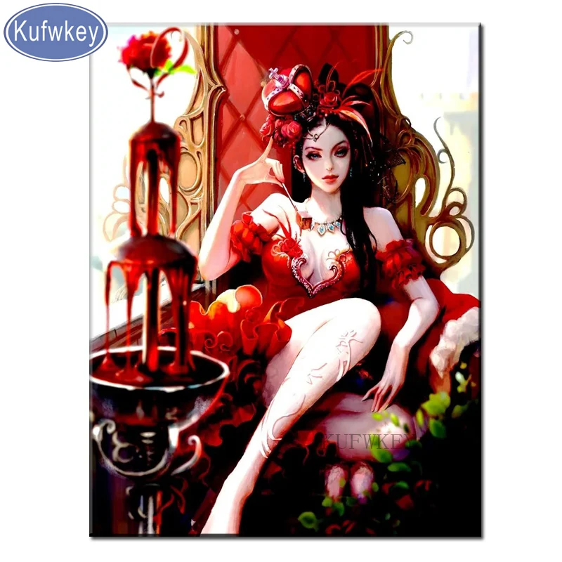 KUFWKEY diamond cross stitch Japanese kimono woman mosaic 5d painting full square resin drill sexy girl wall art | Дом и сад