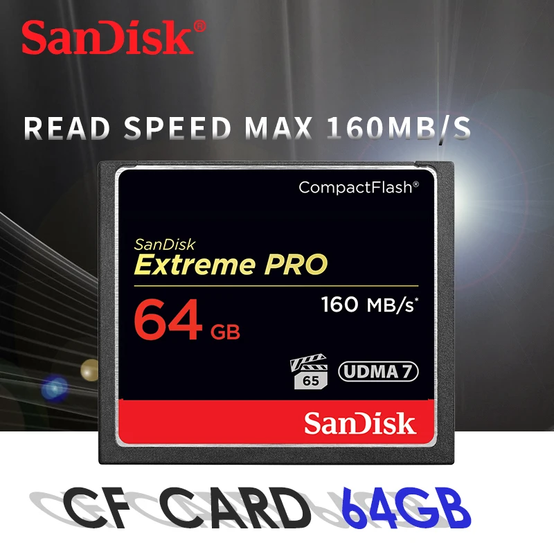 SanDisk Extreme Pro CompactFlash памяти CF карта до 160 МБ/с. скорость чтения для богатых 4 К и Full HD