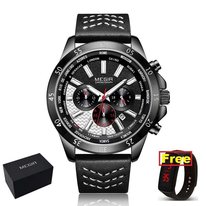 Erkek Kol Saati MEGIR Watch Men Fashion Sport Quartz Mens Watches Top Brand Luxury Military Relogio Masculino Zegarek Mesk | Наручные