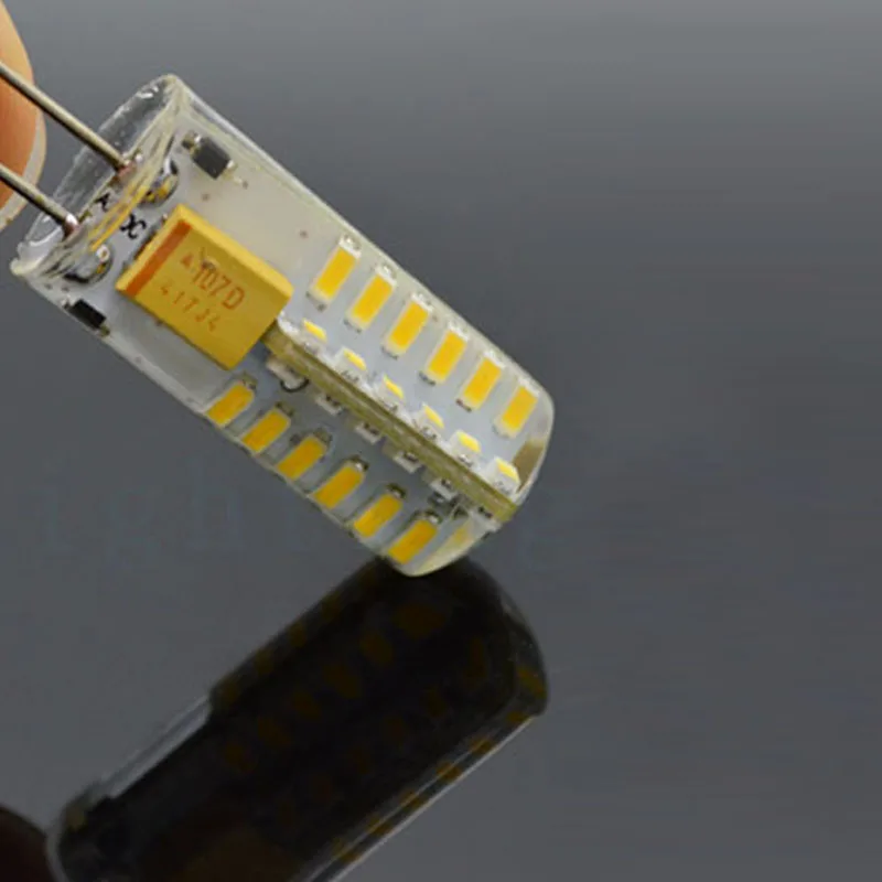 G4 Светодиодный силиконовый SMD 3014 DC 12 В/AC 220 В 3 Вт 6 7 9 Замена 30 Вт/60 галогенная лампа