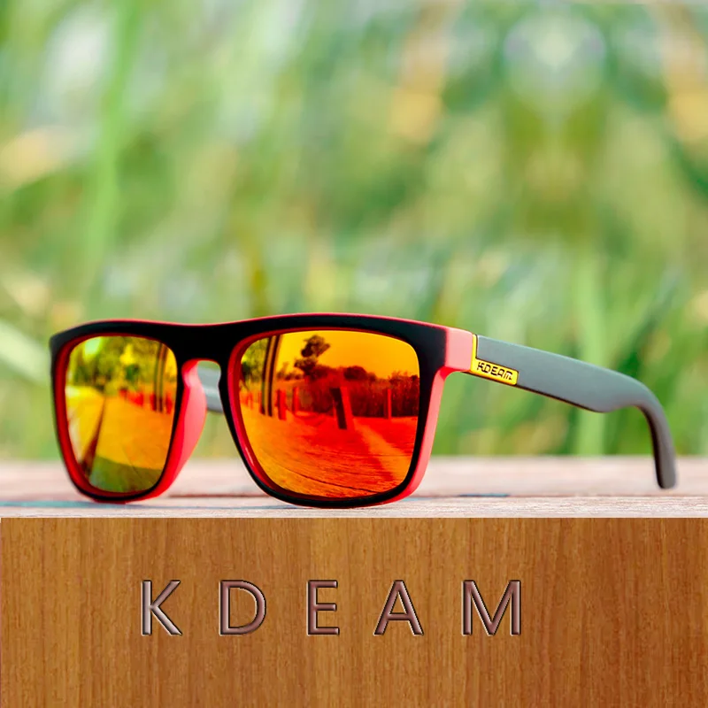 KDEAM Sports Style Polarized Sunglasses Men HD Driving Sun Glasses Ultralight Eyewear Frame Goggle Vintage Male Gafas sol XH26 | Аксессуары