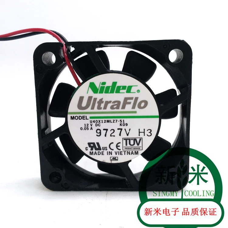 Б/у NIDEC 4010 U40X12MLZ7-51 K09 4 см 12V 0.05A 2 линии тишина Вентилятор охлаждения