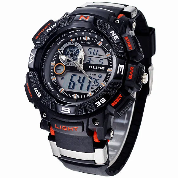 orange Так Relogio Masculino Водонепроницаемый Спорт на открытом воздухе G Стиль шок часы Для мужчин кварцевых часов цифровые часы Военные светодиодный наручные часы - Цвет: orange