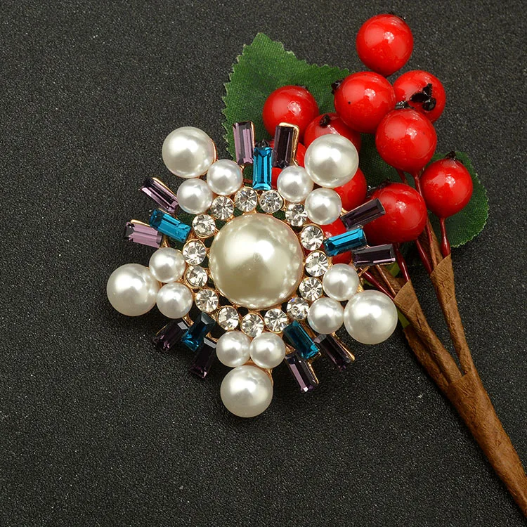 Женская Брошь В Виде Цветка MZC желтая брошь с кристаллами и жемчугом свадебное