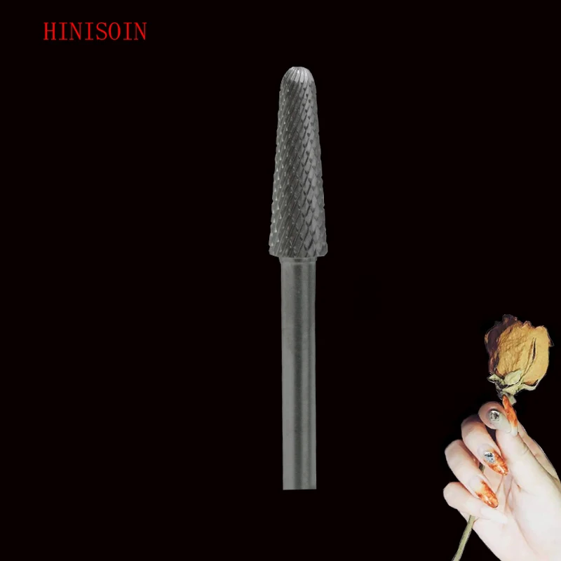 

2pcs HIVISOIN Carbide Nail Drill Bit -Cone Bit -M(60090050)-Silver