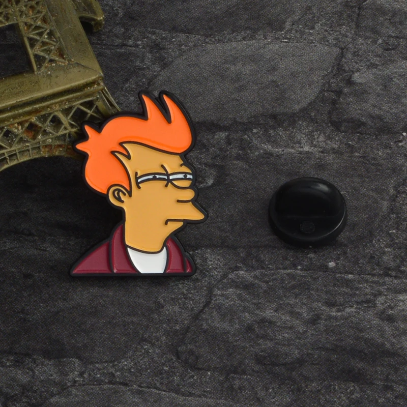 XEDZ мультфильм Futurama Philip J. Фрай булавка брошь белая рубашка Рюкзак Пальто булавка пряжка значок модный подарок для детей