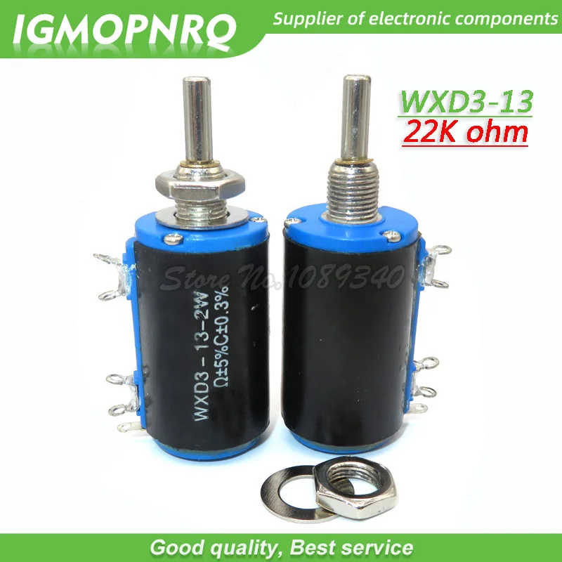 2 шт. WXD3 13 2W 22K ohm Вт otary боковой поворотный многооборотный потенциометр с