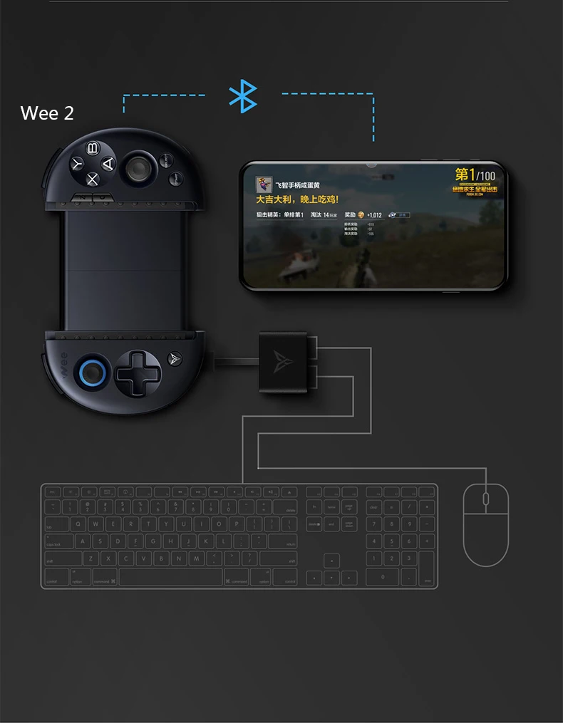 Мобильный контроллер Flydigi pubg механическая зеленая клавиатура с Bluetooth для iOS/Android