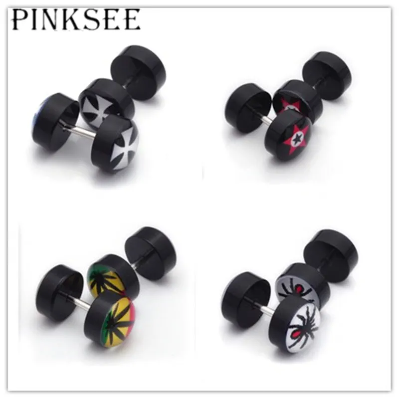 PINKSEE 12 шт Акриловые черепа поддельные Ушные Тоннели винтовые затычки для ушей