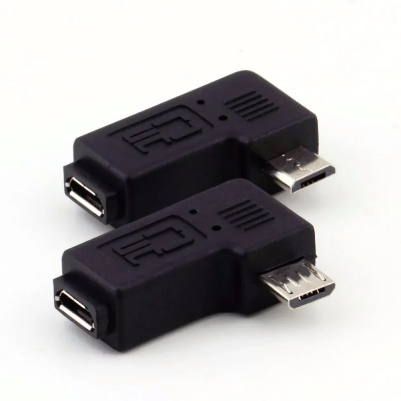 Разъем 90 градусов правый+ левый Угловой Micro USB 2,0 5Pin мужчин и женщин M/F расширение разъем адаптера(2 шт