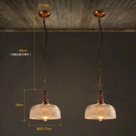 Американский Железный стеклянный подвесной светильник в стиле лофт винтажные