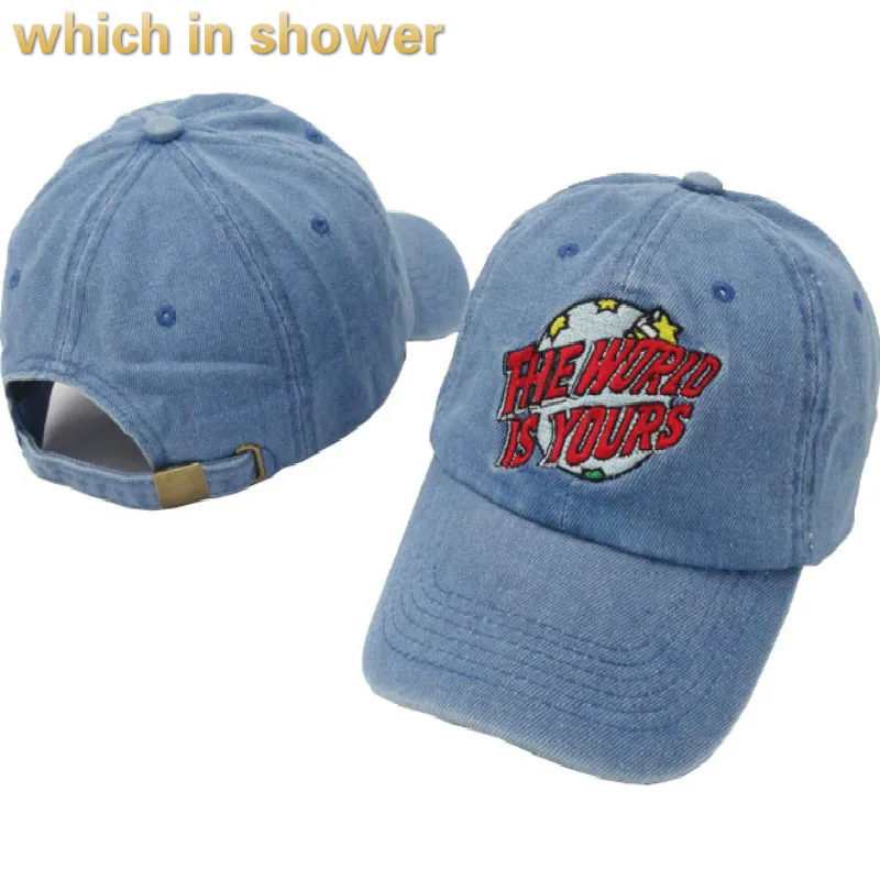 What in shower the world is Your dad Кепка шляпа для женщин и мужчин высокое качество джинсовая - Фото №1