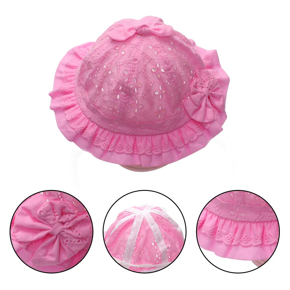 Летняя Хлопковая шапочка для маленьких девочек однотонная шляпа с бантом в