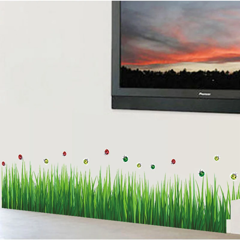 

Baseboard Green Grass Sticker DIY Removable Waterproof Art Vinyl Wall Stickers Decor Living Room Bedroom Mural Decal Home Decor