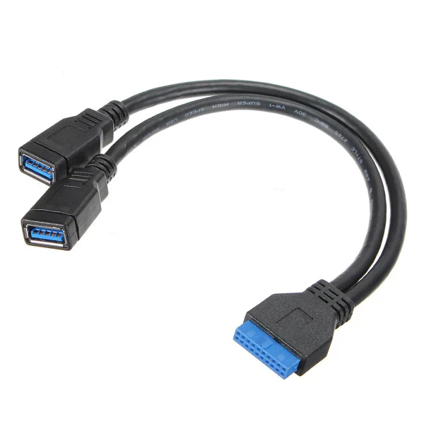 2 порта USB 3 0 A гнездовой к 20 Pin кабель материнской платы внутренняя связь usb3.0 Pin/19 |