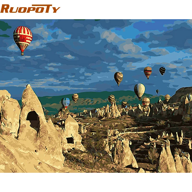 RUOPOTY рамка пустынный шар DIY Набор для рисования по номерам Акриловая ручная
