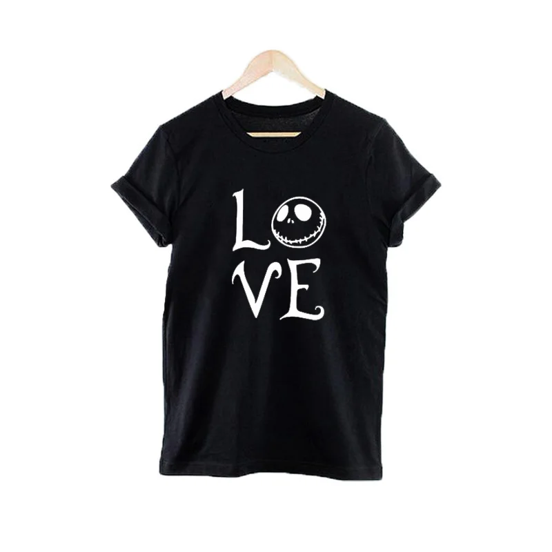 Женская футболка на Хэллоуин и Рождество забавная с надписью Love Jack Skellington Кошмар