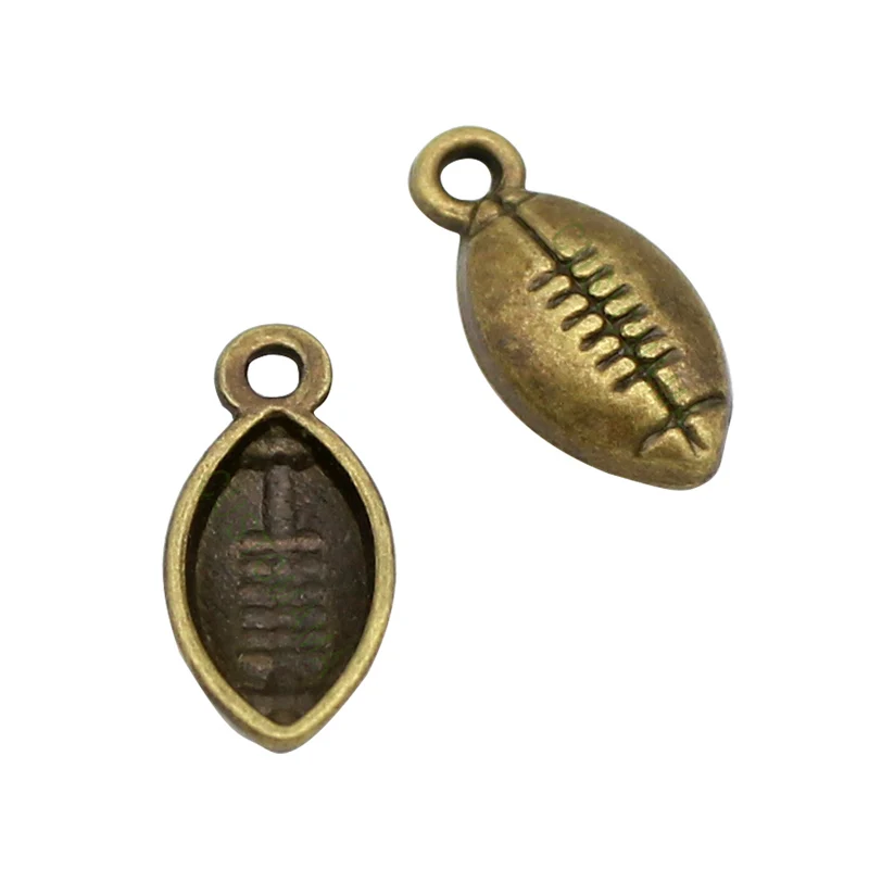 150pcs Antique бронзовый тон Футбол Подвески Подвеска 15x7 мм|Шармы| |