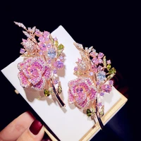 brooches for women 9 luxury rose flower bouquet cubic zirconia boutonniere fine jewelry accessories high quality brooch