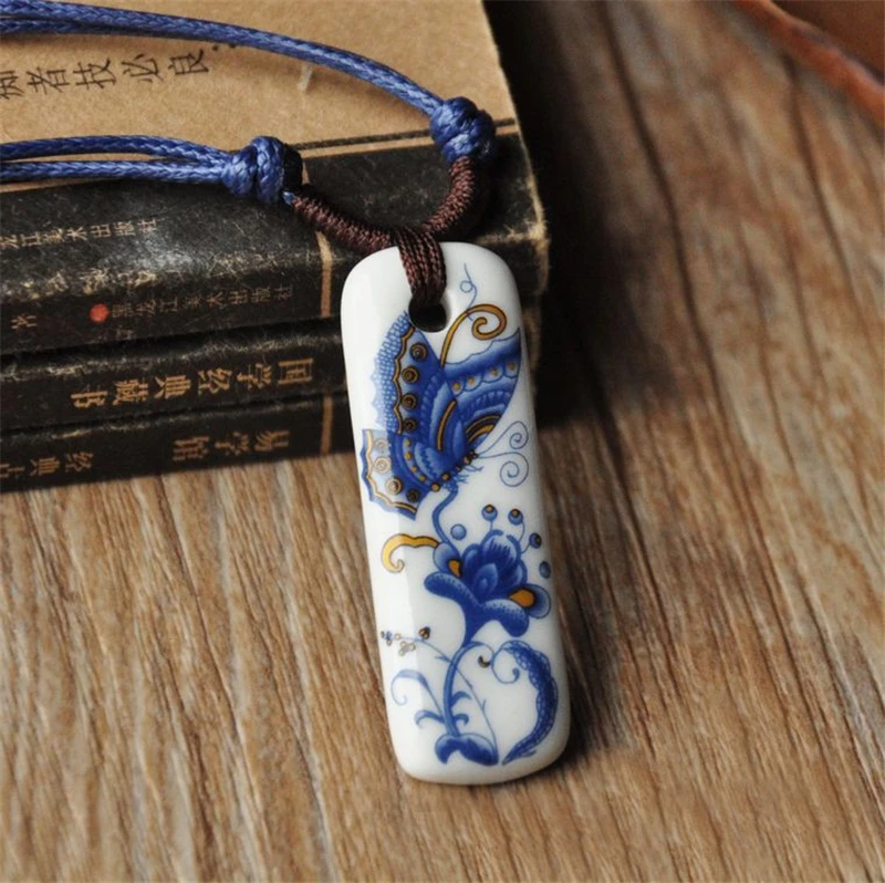 Женское и мужское прямоугольное керамическое ожерелье he298 фарфоровый