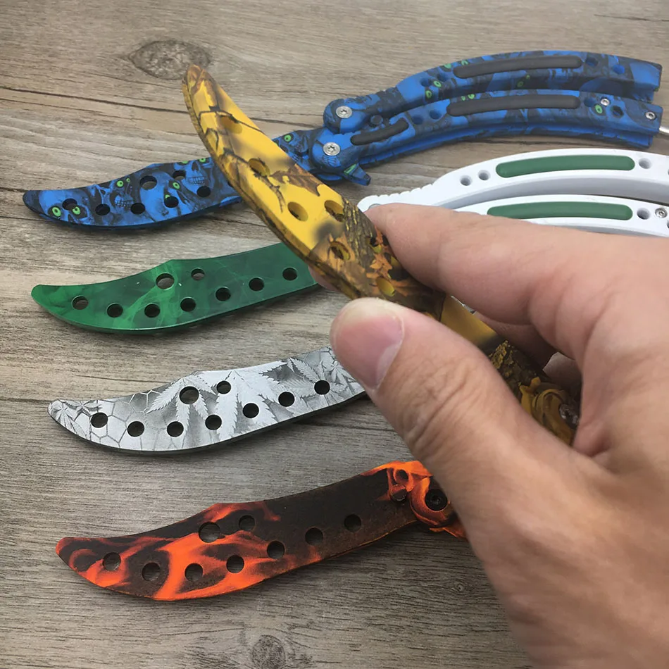 CS GO бабочка в ноже Karambit нож практика складной нож бабочка тренажер игра нож тупое лезвие без края инструмент