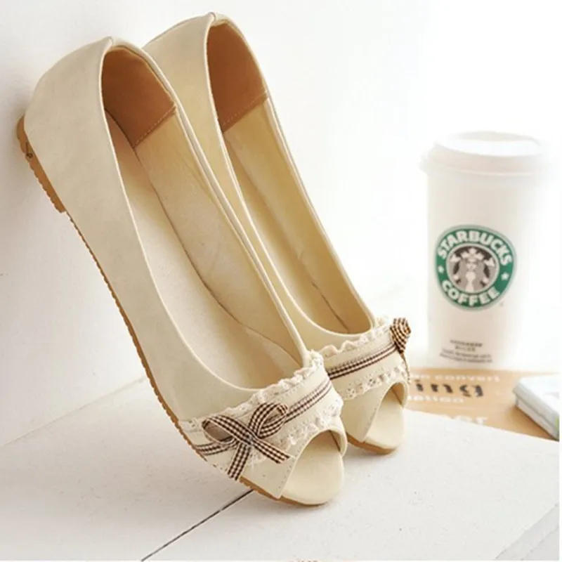 Лидер продаж Женские мягкие удобные туфли с бантом и открытым носком Размеры 34 43