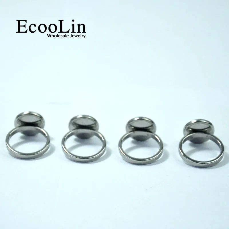 10 шт. Марка EcooLin модные кольца из нержавеющей стали с бирюзовым камнем для женщин