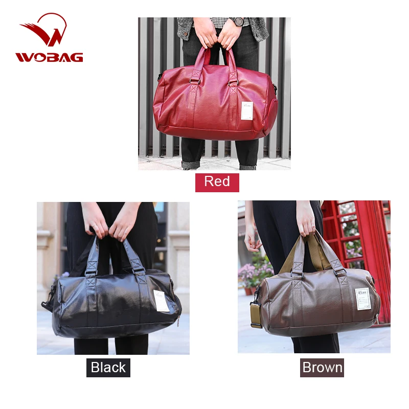 Wobag новая мода большой емкости путешествие на выходные сумка женская из искусственной кожи вещевой мешок Черная Мужская Фитнес Йога сумка