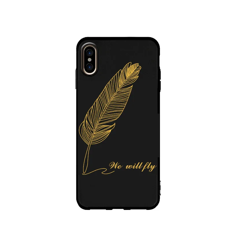 Luxury Quill Drop Mirror Pink soft cover case for iphone 5 SE 6 6S S plus 7 7plus 8 8plus X XS XR Max feathers phone cases funda | Мобильные