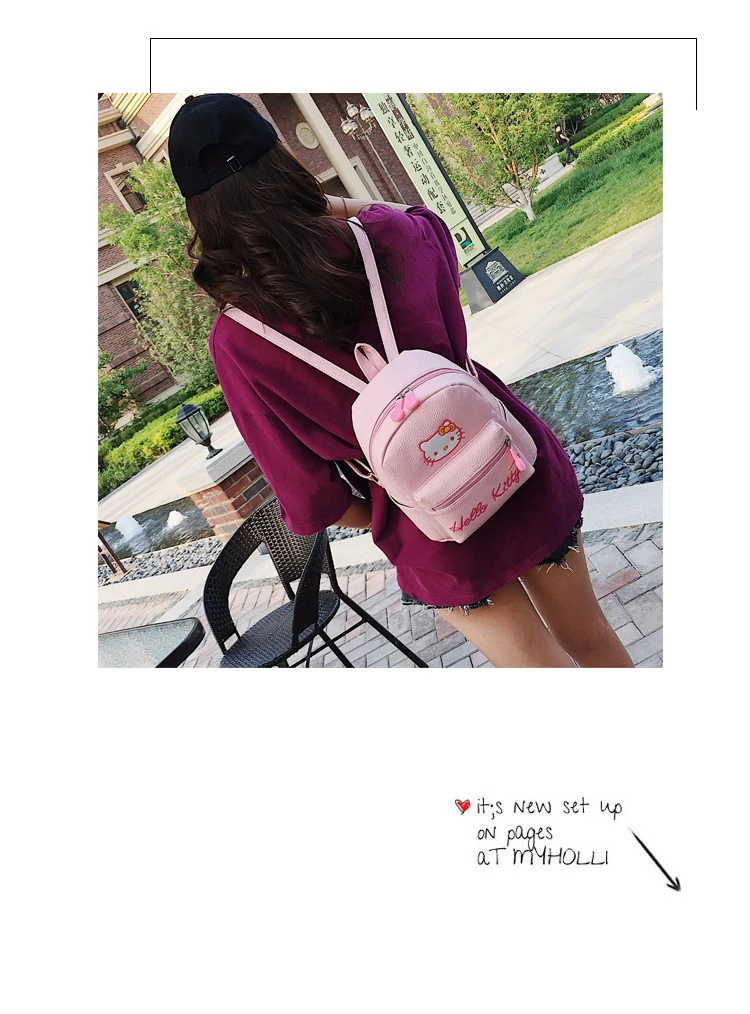 5%-10% кожаный мини-рюкзак hello kitty, милые сумки на плечо для девушек, повседневные женские рюкзаки из искусственной кожи, школьные сумки для девочек