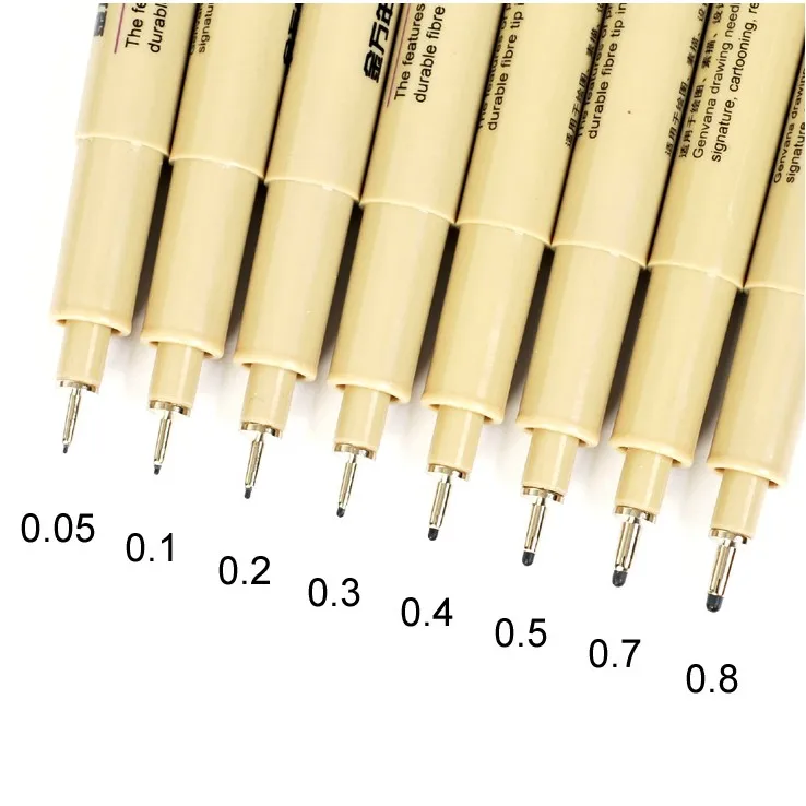 8piece/set The comic sketch painting line drawing brush strokes Micron Neelde Soft Brush Drawing Pen Art Supplies JINWANNIAN | Канцтовары