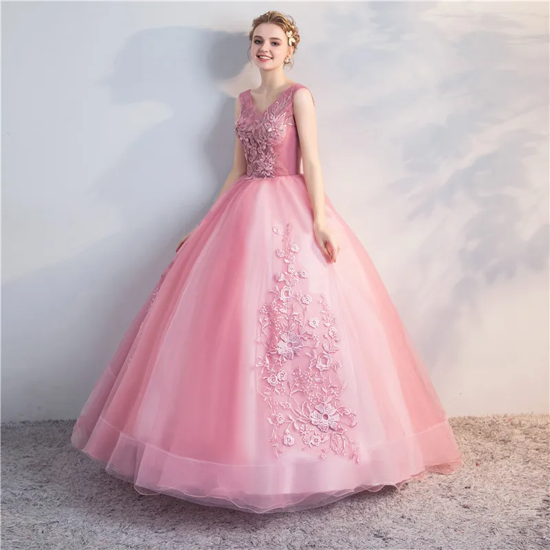 Ruthshen бледно лиловый Цвет Бальные платья Vestidos De 15 Anos Сезон лето v образный вырез