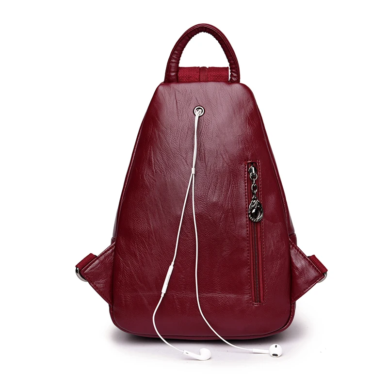Женский винтажный кожаный рюкзак Sac a Dos многофункциональный высокого качества