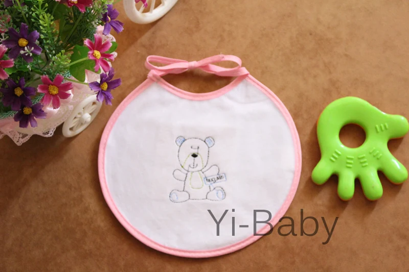 

12PCS/Set YB0012 pink Baby waterproof bib Infant saliva towels Burp Cloths Bear bib Baby bib Free shipping