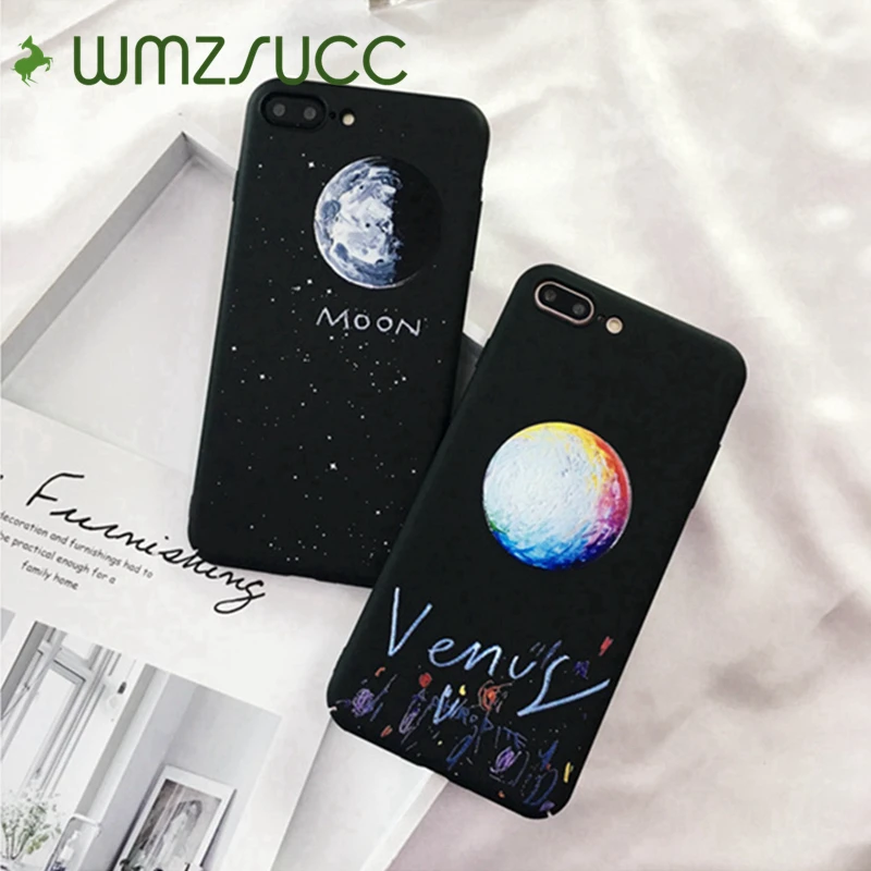 WMZSUCC Звездная ночь Moon Венера черно-белой печати PC Матовая Жесткий чехол для