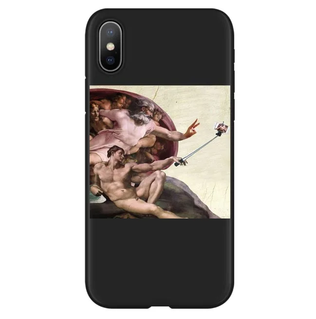 Веселые Чехлы Mona Lisa для iPhone XS XR MAX Ван Гог звездное мягкий чехол телефона X 5 6 6S Plus 7 8