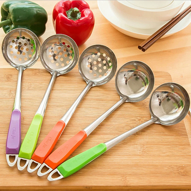 Функция Нержавеющей Стали Половник Ложка С Жаропрочной Ручкой Скиммер Сито