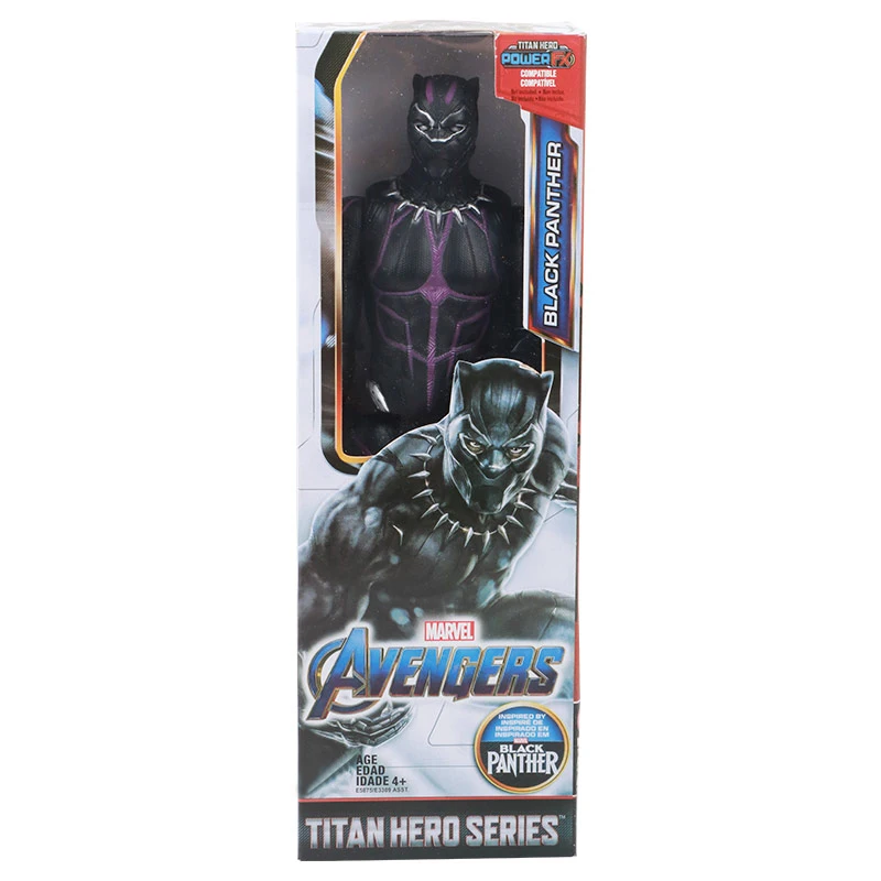 New Panther with box 30 см Marvel Мстители эндшпиль танос Человек-паук Халк Железный человек Капитан Америка Тор Росомаха Веном Фигурка Игрушки Кукла Детская - Цвет: New Panther with box