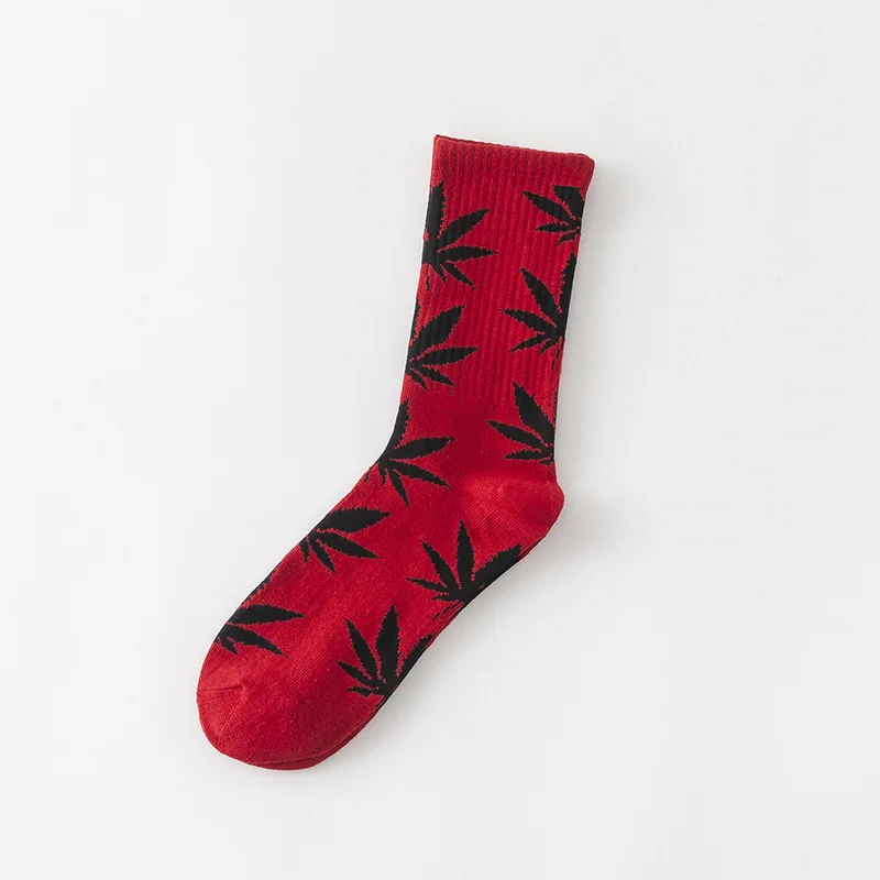 honghei 1 pair Men's Fashion Business Weed Hemp Cotton Socks Street Fashion Skateboard Couple Girls Harajuku Trend Socks Give Men a Gift - Цвет: honghei