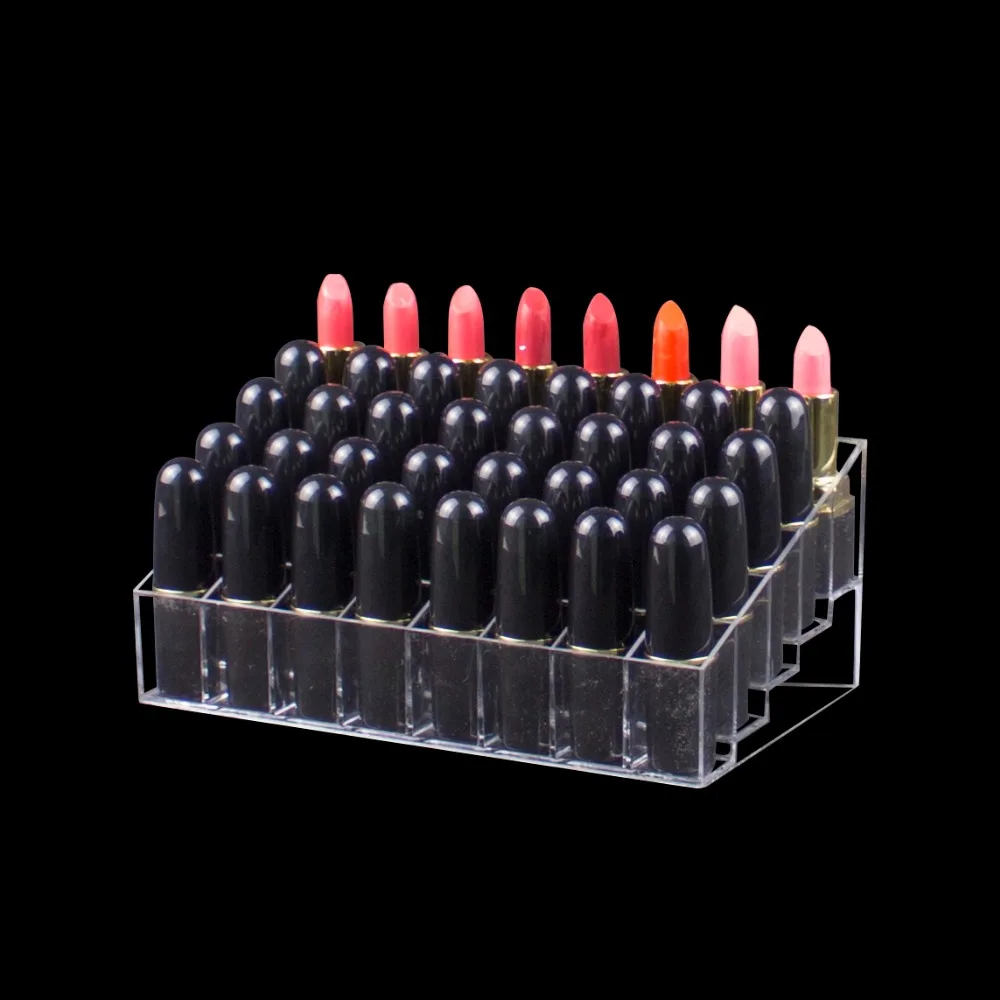 Пластиковый 40 отделений органайзер для губной помады прозрачная коробка