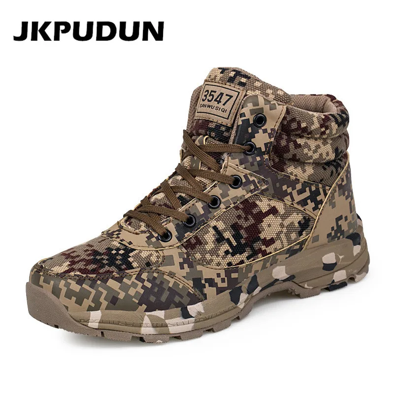 JKPUDUN/Военные высокие ботильоны Мужская Повседневная зимняя камуфляжная