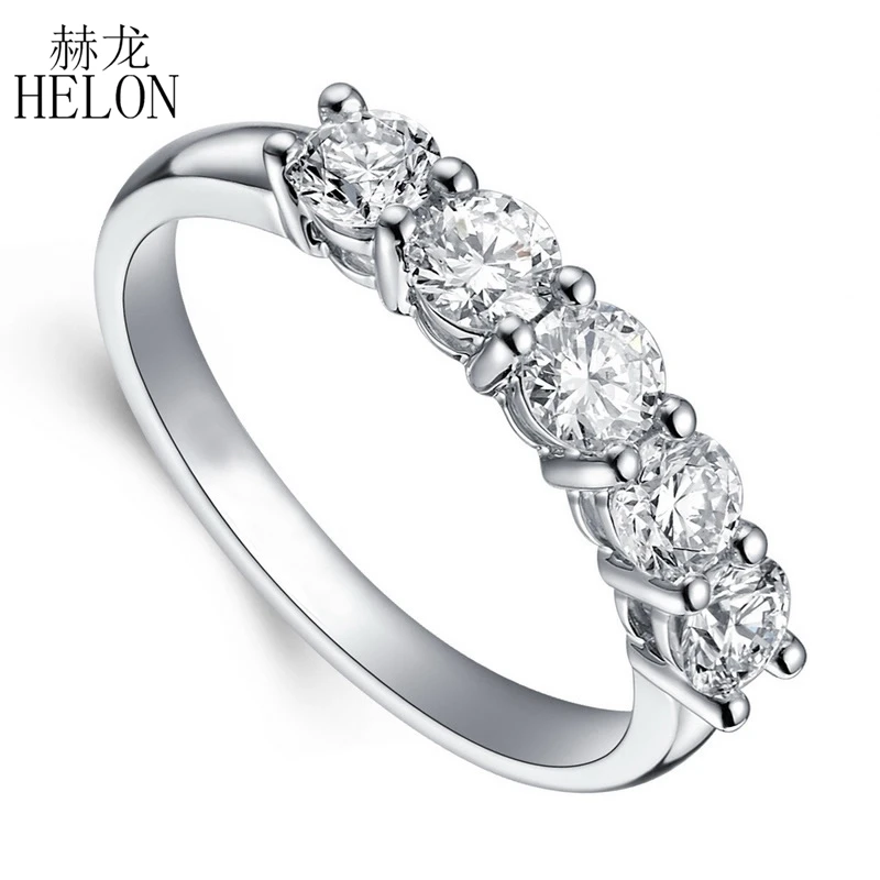 Женское кольцо с бриллиантом HELON Moissanite из стерлингового серебра 925 пробы 1 карат