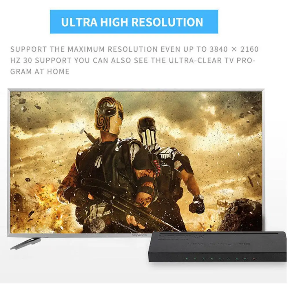 Ultra HD 4K HDMI сплиттер 1 в 8 из 8 портов ретранслятор усилитель концентратор 3D 1080p HDMI сплиттер адаптер питания R19