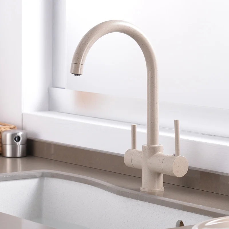 

Purification Features Dual Handle Sink Filtered Taps Mixer Crane Kitchen drinking water Faucets 360 Degree Rotation with Water