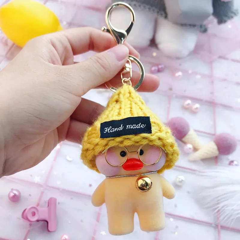 Новая сетка красная утка милый брелок кольцо Kawaii кафе Мими желтый брелок утка автомобиль игрушки брелок для детей подарок