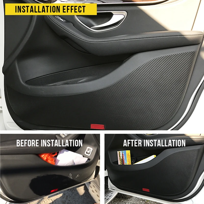 Автомобильная дверь анти Kick Pad защитный коврик из углеродного волокна наклейки